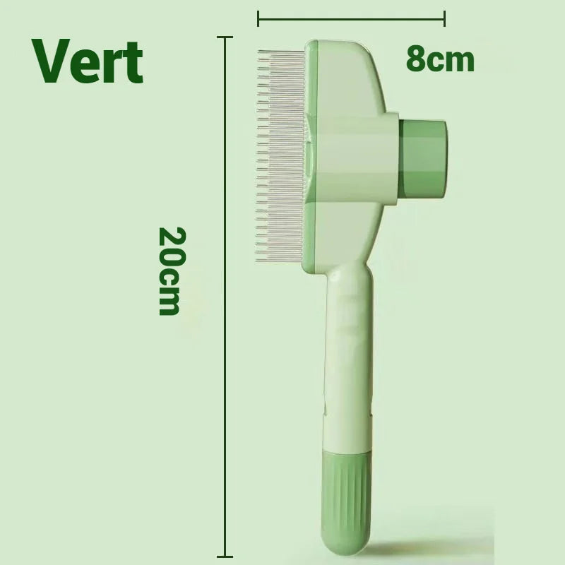 Brosse pour animaux de compagnie avec peigne anti-puces autonettoyant