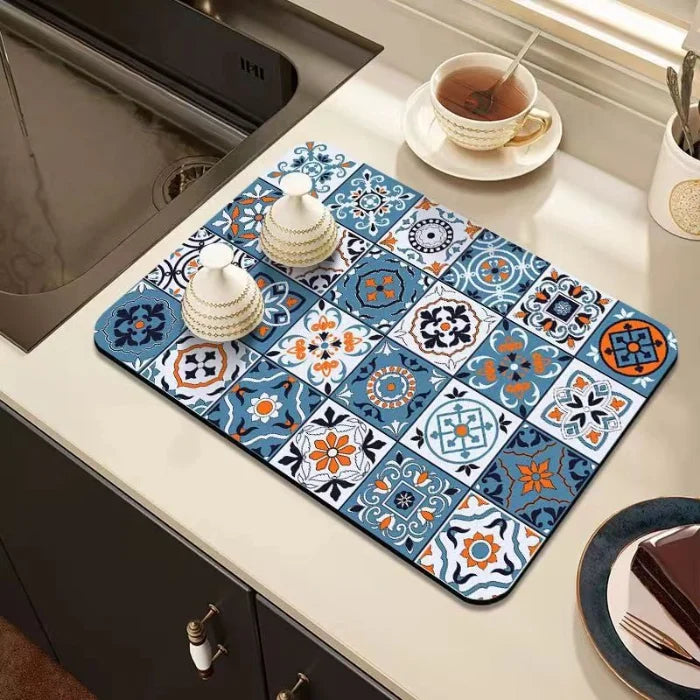 Tapis de drainage d'eau rétro à séchage rapide, adapté aux comptoirs de cuisine