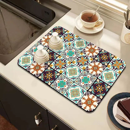 Tapis de drainage d'eau rétro à séchage rapide, adapté aux comptoirs de cuisine