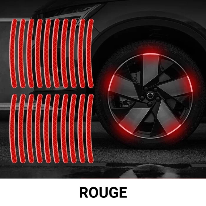 Autocollants réfléchissants pour roues de voiture