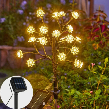 Lampes solaires de jardin multicolores en fleurs de cerisier imperméables pour l'extérieur