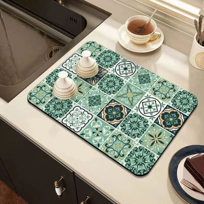 Tapis de drainage d'eau rétro à séchage rapide, adapté aux comptoirs de cuisine